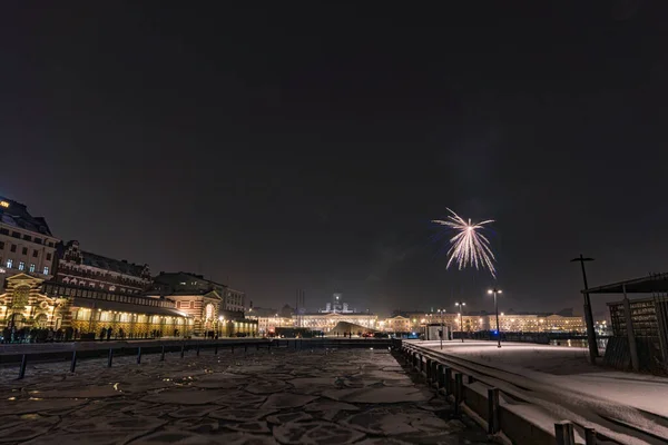 Хельсинки Финляндия Января 2022 Года Рыночная Вид Белую Церковь Счастливого — стоковое фото
