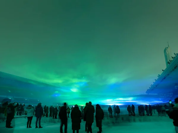 Helsinki Finland January 2022 Lux Helsinki Annual Light Festival — Stock Photo, Image