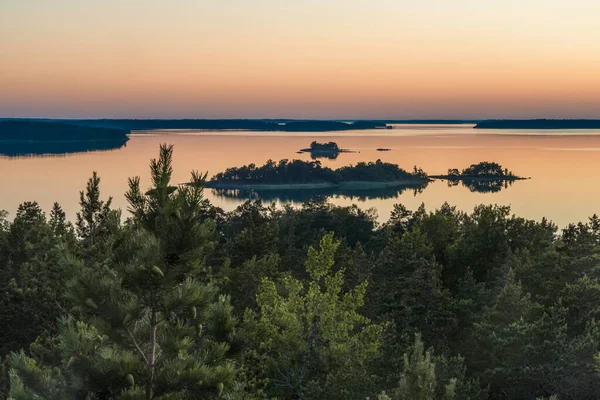 Early Summer Dawn Sea Nature Scandinavia Islands Sea Finland — стоковое фото