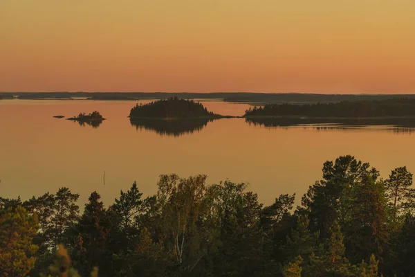 Early Summer Dawn Sea Nature Scandinavia Islands Sea Finland — Zdjęcie stockowe