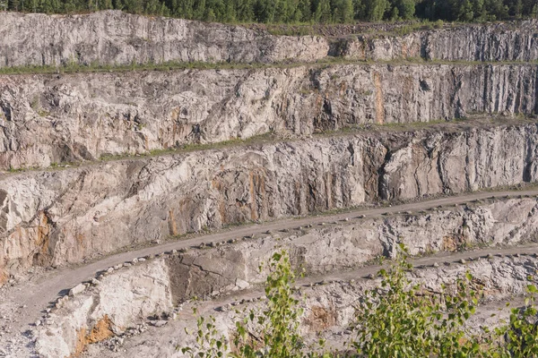 Dolomite Quarry Photo Industrial Terraces Quarry Aerial View Open Pit — Stock Photo, Image