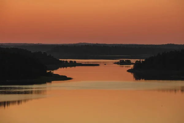 Ранний Летний Рассвет Над Морем Природа Скандинавии Острова Море Финляндия — стоковое фото