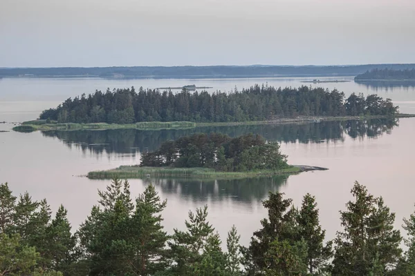 Alvorada Verão Cedo Sobre Mar Natureza Escandinávia Ilhas Mar Finlândia — Fotografia de Stock