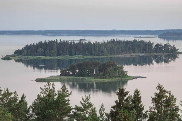 Ranní Letní Úsvit Nad Mořem Příroda Skandinávie Ostrovů Moři Finsko — Stock fotografie