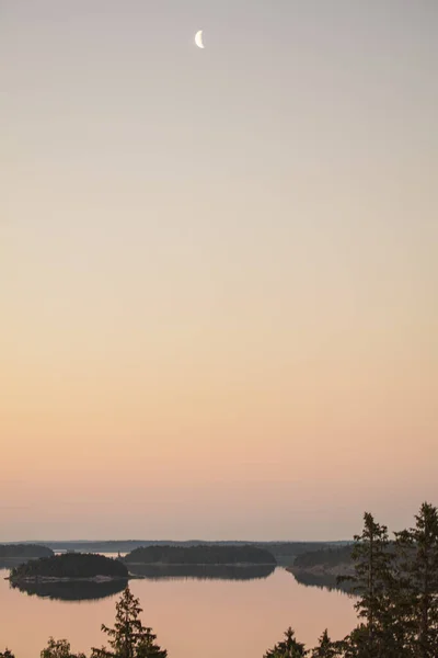 Frühsommerliche Dämmerung Über Dem Meer Natur Skandinaviens Inseln Meer Finnland — Stockfoto