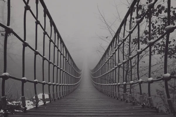 Вид Подвесного Моста Тумане — стоковое фото