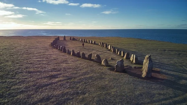 Ales Stenar Est Monument Mégalithique Près Ystad Dans Sud Suède — Photo