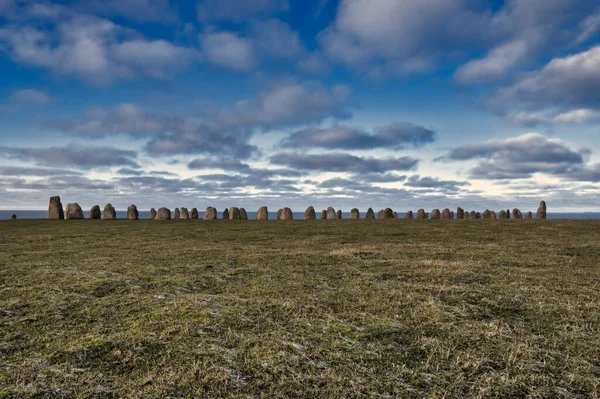 Ales Stenar Est Monument Mégalithique Près Ystad Dans Sud Suède — Photo