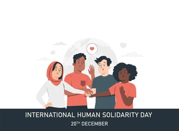 Design Cartaz Dia Internacional Solidariedade Humana — Fotografia de Stock