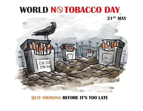 World NoTobacco Day poster design in English.