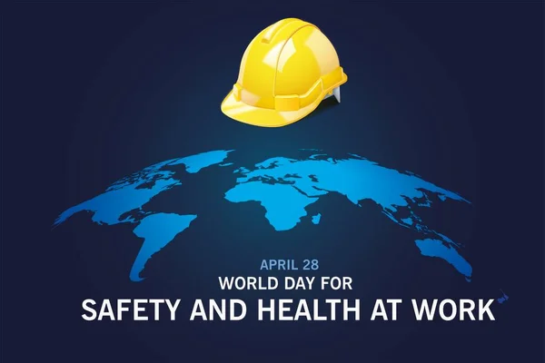 Disegno Poster Della Giornata Mondiale Sicurezza Salute Sul Lavoro Immagine Stock