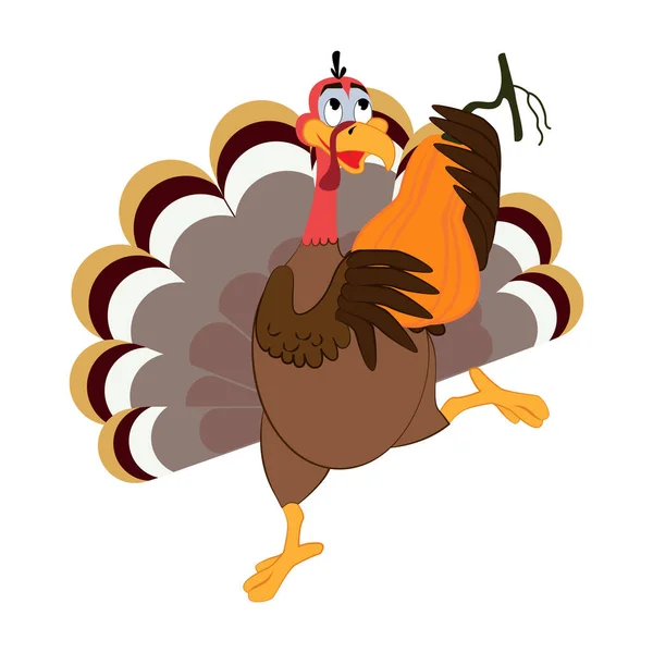 Joyeuse Fête Thanksgiving Humour Thanksgiving Turquie Oiseau Personnage Dessin Animé — Image vectorielle