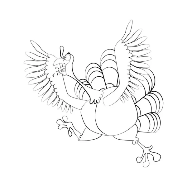 Joyeuse Fête Thanksgiving Drôle Thanksgiving Dinde Oiseau Dessin Animé Personnage — Image vectorielle
