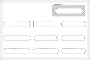 Basit ve şirin tek renkli yatay çerçeve seti. Siyah çizgileri ve beyaz dolguları olan kullanması kolay bir malzeme..