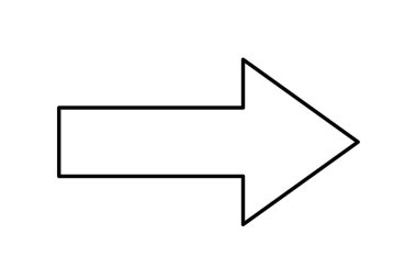 Bu basit bir ok illüstrasyonudur. Çizgi siyah ve dolgu beyaz..