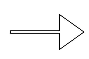 Bu basit bir ok illüstrasyonudur. Çizgi siyah ve dolgu beyaz..