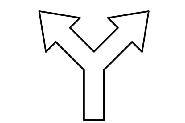 Simple Arrow Illustration Separately Line Black Fill White — Stockový vektor