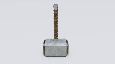 3D Görüntü İntikamcı Thor Battel Beyaz arkaplanlı Çekiç