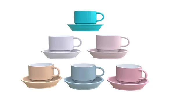 Illustration Cup Multi Color White Background — Stock Photo, Image