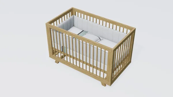 3Dイラスト Cradle Baby Sleeping — ストック写真