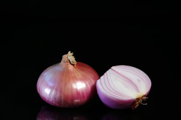 Cebolas Chalota Fundo Escuro — Fotografia de Stock