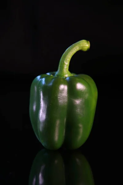 Sweet Green Paprika Isolated Dark Background — Stock Photo, Image