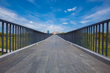 Karıncanın gözleri, bahçeden gelen yürüyüş yolu ve büyük şehre giden güzel gökyüzü.