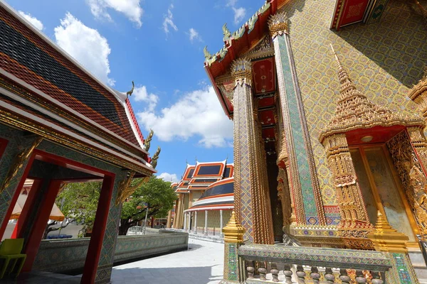 Thai architecture and beautiful Thai motifs in Wat Ratchabophit Sathit Maha Simaram Ratchaworawihan, Bangkok, Thailand