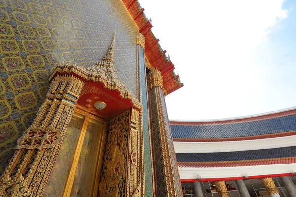 Thai architecture and beautiful Thai motifs in Wat Ratchabophit Sathit Maha Simaram Ratchaworawihan, Bangkok, Thailand