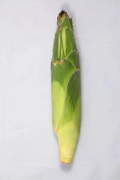 White Hokkaido Corn White Background Peeled — Zdjęcie stockowe