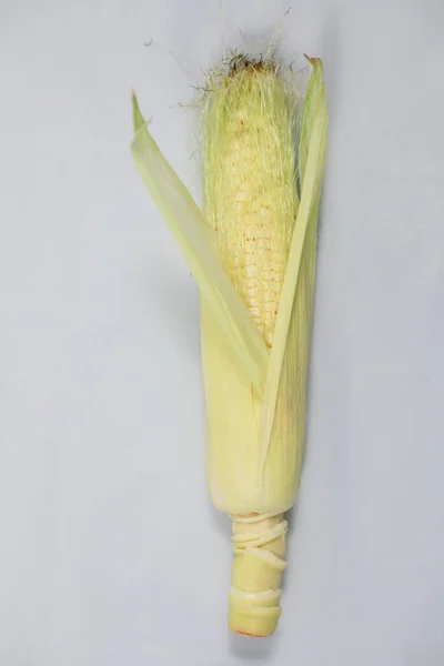 White Hokkaido Corn White Background Peeled —  Fotos de Stock