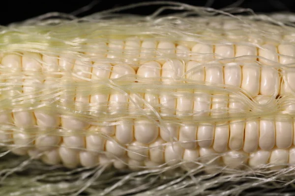 Close White Hokkaido Corns Corn Silk —  Fotos de Stock