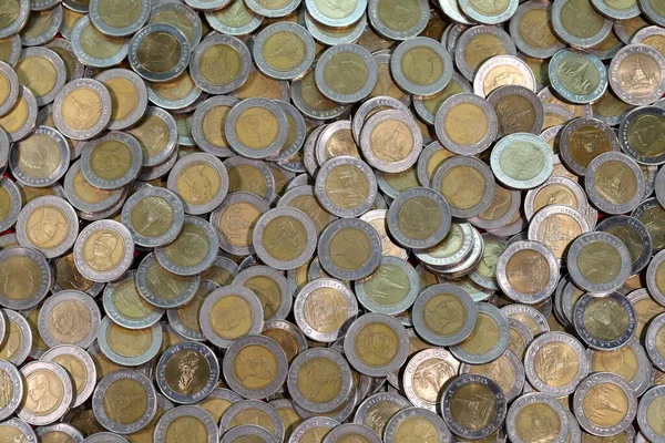 Thailand Ten Baht Coin Division View — Stock Photo, Image