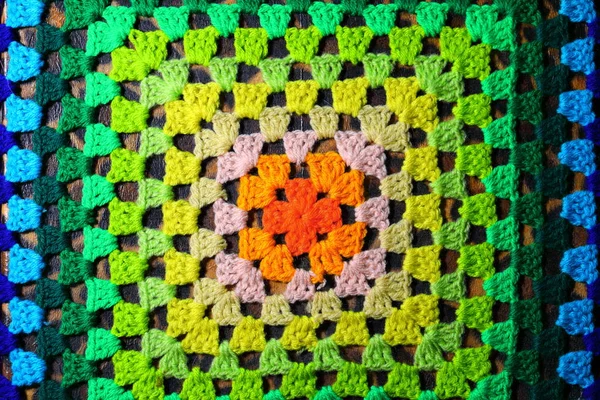 Crochet Traditional Blocks Pattern Multicolor — Stok fotoğraf