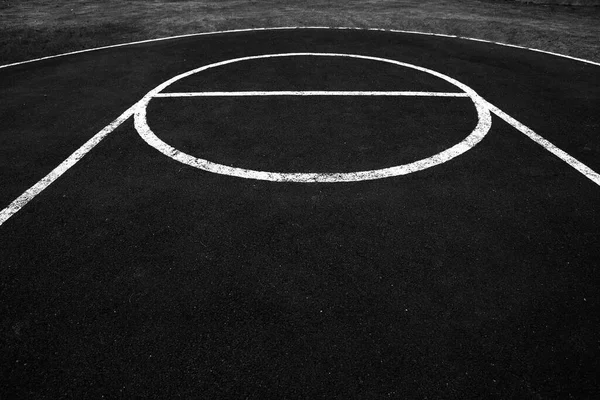 Boundary Lines Use Basketball Courts Black White — Fotografia de Stock