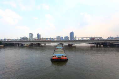 Rama VI Bridge and the Si Rat-Outer Ring Road Expressway Bridge View from Rama VII Bridge over the Cho Phraya River,Bangkok