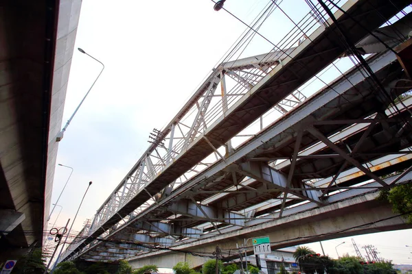 Structural Steel Bridge Rama Bridge Railway Bridge Chao Phraya River — ストック写真