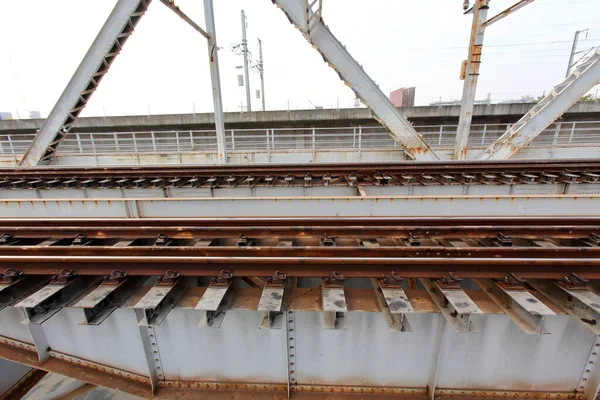 Structural Steel Bridge Rama Bridge Railway Bridge Chao Phraya River — Stockfoto