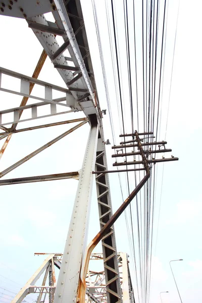 Structural Steel Bridge Rama Bridge Railway Bridge Chao Phraya River — Stockfoto