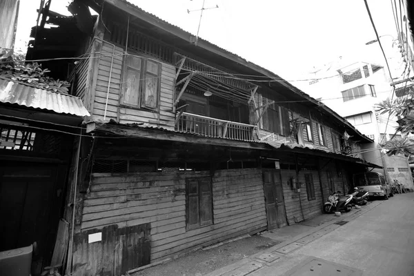 Old Wooden House Ancient Shopping Area Heart Bangkok Known Talat — 스톡 사진