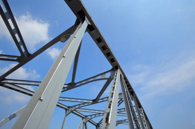 Structural steel bridge,Krung Thon Bridge,Saphan Sang Hi is a bridge over the Chao Phraya River in Bangkok