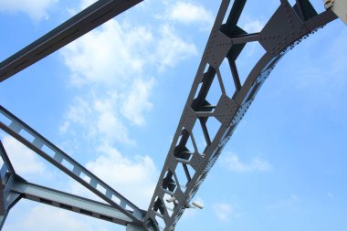 Structural steel bridge,Krung Thon Bridge,Saphan Sang Hi is a bridge over the Chao Phraya River in Bangkok