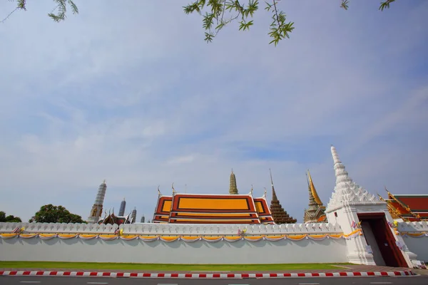 Parede Wat Phra Kaew Templo Esmeralda Buda Regularmente Rattanakosin Tailândia — Fotografia de Stock
