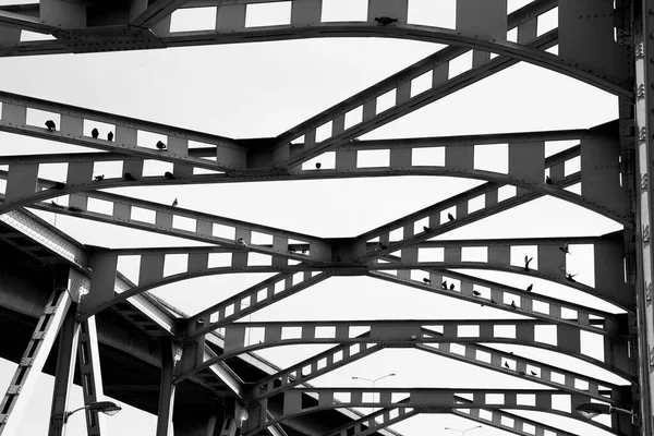 Puente Estructural Acero Puente Bangkok Sobre Río Chao Phraya —  Fotos de Stock