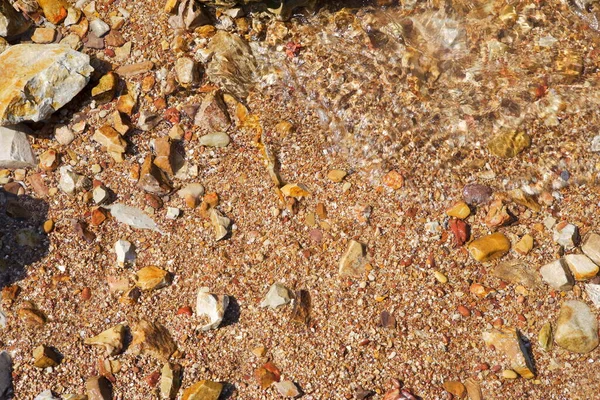 Nahaufnahme Sand Und Kieselsteine Verschiedenen Größen Strand — Stockfoto