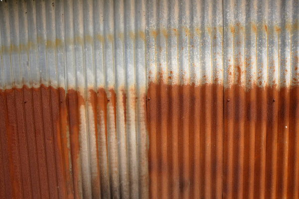 Wall of Zinc fence, rust Texture , Background