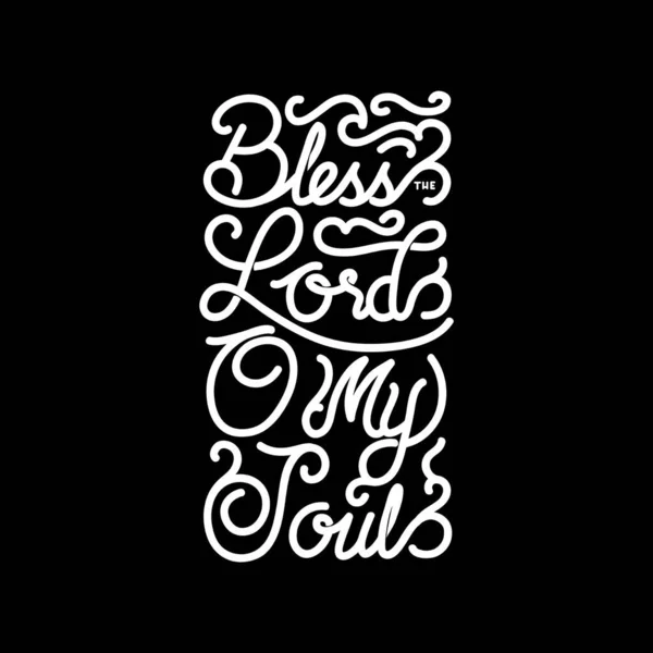 Blessed Lord Soul Hand Lettering Typography — Stock Vector