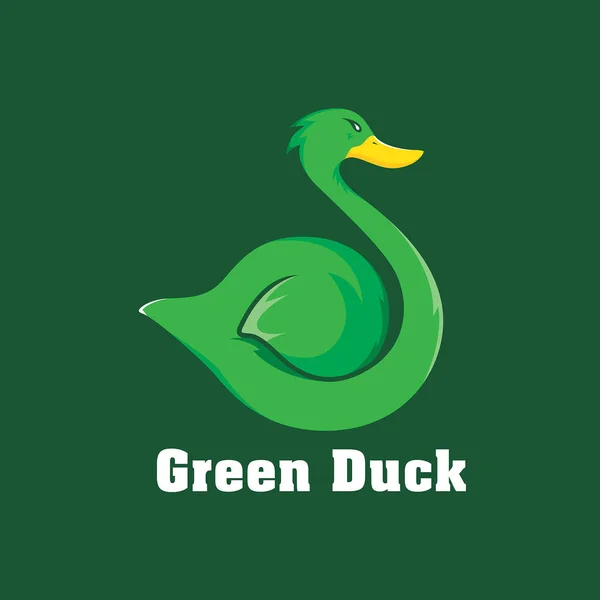 Green Duck Logo Idea — Stock Vector