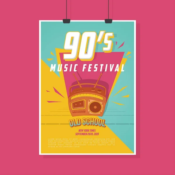 Affiche Festival Musique Vintage Rétro — Image vectorielle