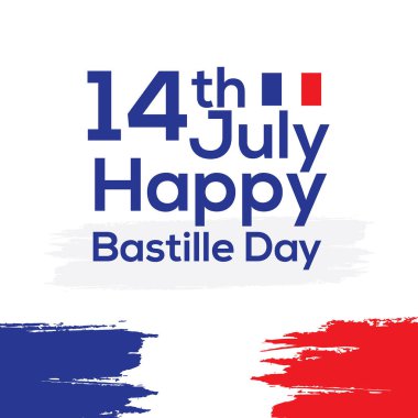 Mutlu Bastille Günü 14 Temmuz fırça konsepti